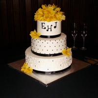 Black White Yellow Wedding Cake 