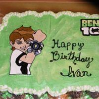 Ben 10 30 cupcakes buttercream frosting and frozen buttercream transfer