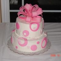 Pink Circle Baby Shower This is my first stacked cake I did for a friends baby shower. I, of course, can see lots to improve on but my friend was thrilled with it...