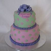 Birthday Polka Dots A 62nd birthday cake...2-tier white cake decorated w/ fondant. TFL!