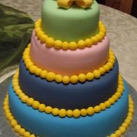4-Tier Birthday Cake Decorated w/ fondant & gumpaste TFL!