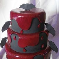 I 'vant To Suck Your Blood! 3-tiers decorated with fondant (red was painted to look "bloody"). Thanks for looking!
