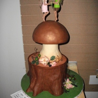 A "fairy" Tale Wedding Won 1st place at the KS State Fair with this cake. All fondant with gumpaste flowers, fairies and dragonflies. The wings are made from...