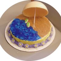 10 Inch Round Summer Time Cake This was my first cake ever without any formal training...my classes start on Sunday. I plan to do this cake for my daughter's...
