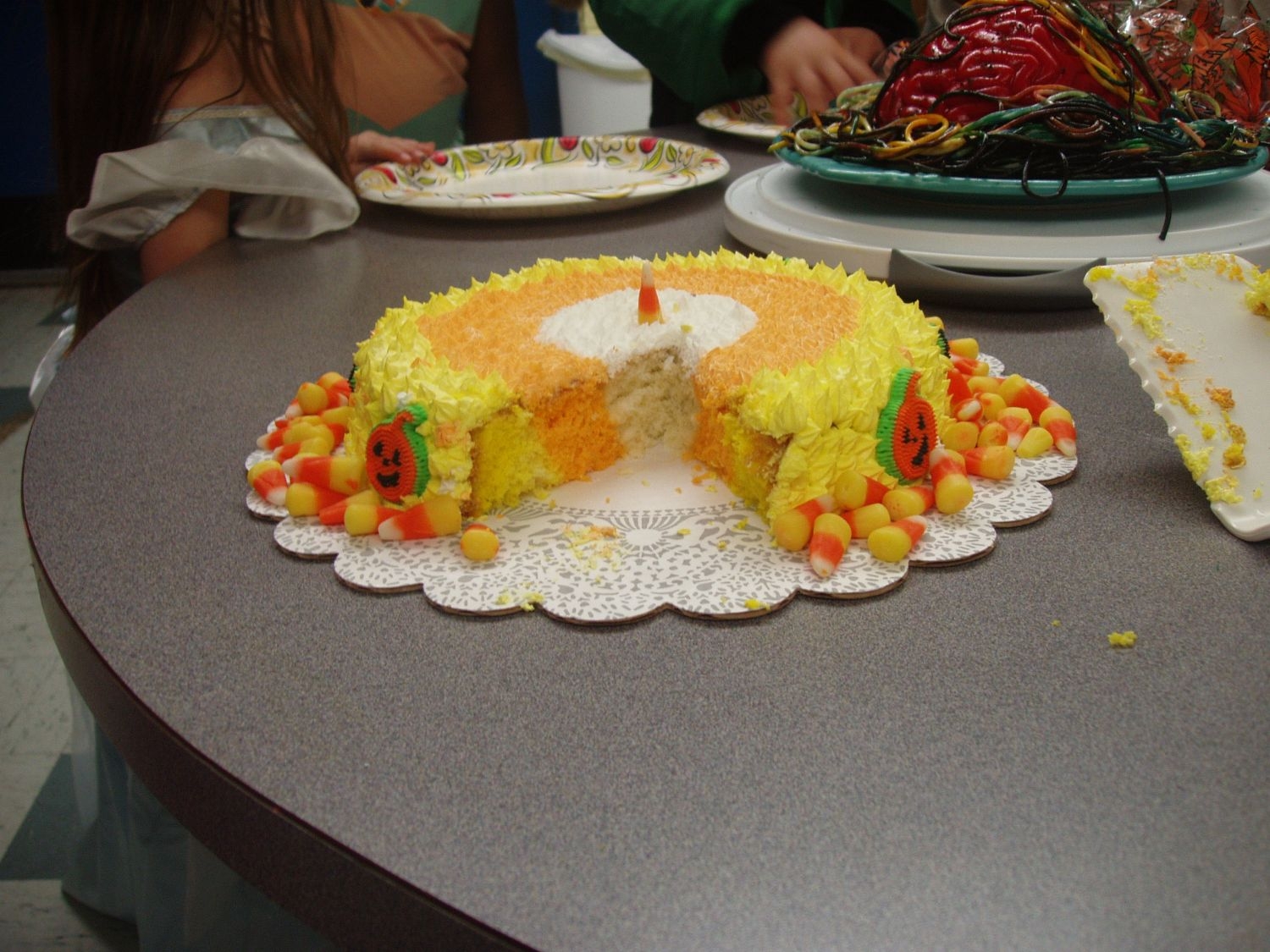 Inside Of Candy Corn Cake the inside of the candy corn cake