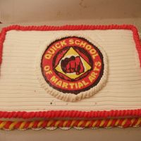 Karate Cake My daughter is competing in a karate tournament this weekend and I used the school's emblem with frozen buttercream icing (with much...