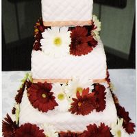 Quilted Square My first square wedding cake. Two layers of chocolate, and one layer french vanilla, all filled with buttercream, and fresh strawberry...