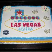 Viva Las Vegas! This is a cake I made for a wedding rehearsal dinner. Their honeymoon was in Vegas, and the bride wanted the cake to be a surprise for her...
