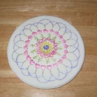 Fondant Plaque This was my first 'real' time working with fondant (covering a cake, or in this case, a cake drum). It was for my first class at...