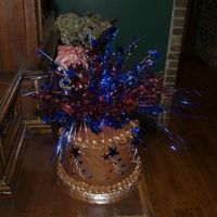 4Rth Of July Bright Foil Stars Fireworks Birthday/patriotic Cake Birthday cake for my grandfather's 88th. All of the red, blue and silver decorations were foil, just hard to see in photos. Posted two...