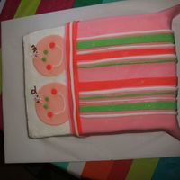 Twin Baby Girl Shower Cake Made a matching invitation with twin girls snuggling under a blanket. Buttercream and fondant w/ glitter dust. The mom to be loved it and I...