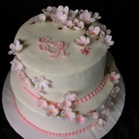 Cherry Blossom Wedding Shower Buttercream with MMF/Gumpaste blend, cherry blossoms. Made to match invitations. Thanks to all who post their wonderful work and ideas. I...