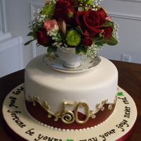 Irish 50Th Birthday This was made for my Manager's 50th Birthday. She is Irish and loves tea. so I made an antique teacup and saucer part of the design...