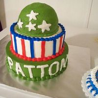 A Little General's Cake The Little boy's name is Patton like the General, so that the theme they went with