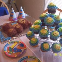Teddy Bear 1St Birthday Cake & Cupcakes 
