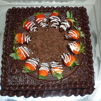 Moist Chocolate Cake With Strawberry Topping 