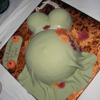 Fall Belly Cake Belly cake for a Fall-themed baby shower. This was only my second time working with fondant, so excuse the lumps. Belly was a Wilton soccer...