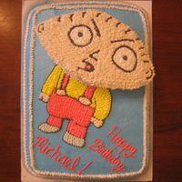 Stewie Birthday Cake Thank you Cake Central members for giving me this idea! This was done for a supervisor at work and it was a HIT!