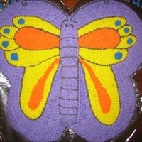 Butterfly Cake Made from 4, 10in round cakes. Buttercream icing.