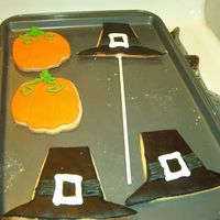 Thanksgiving Cookies (Pilgrim Hats And Pupmkins) NFSC with fondant and royal icing.
