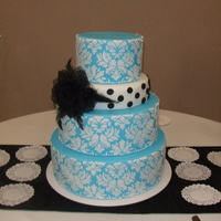 Damask Wedding I made this cake for my best friend's wedding! It was a hit and I just love how it turned out!!!