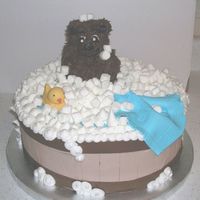 Beary Fun Bath I saw a few of these on the board and tried my own version. I did everything in buttercream except the brown strips, the duck and the towel...