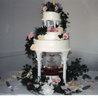 Ivory Cake Cake done in Ivory colors. What you don't see behind me was 3 little kids running around the reception area with no supervision. I...