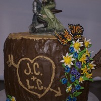 "fairy"tale Wedding Cake I was asked for an unconventional wedding cake to go with the cake topper.Chocolate cake with buttercream filling, chocolate ganache icing...