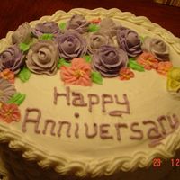 Anniversary Basketweave THis is my 2nd badketweave. The cake was leaning alittle but the customer loved it.