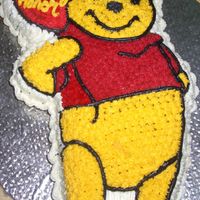 Winnie The Pooh Cake My son calls its the Pooh bear cake.Its a Victoria sponge cake. Butter cream icing.I used the wilton pooh cake pan.