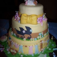 The Stork Brought Twins! This is a 3 teir cake covered in fondant. The babies are hand molded out of gum-tex and fondant with the help of a toothpick. Everything...