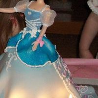 Cinderella Cake Made a bell shaped cake, covered it with fondant, stuck a barbie in the top, and gave her clothes and decorated her dress.
