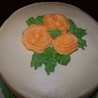 Oldest Son's B-Day Cake Orange Dreamsicle Cake with Orange flavored Buttercream Icing.. Macsmom's cake recipe.. Thanks for sharing it.. :-D