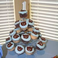 Bear Cupcakes Cupcakes I did for my son's first birthday.