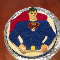 Superman Cake Made with Wilton's vintage Superman pan.