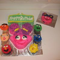 Abby Cadabby This is a 1st Birthday Abby Cadabby themed cake. TFL