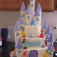 Disney Princess Did this for my nieces 7th birthday. The middle tier is cake, the top and bottom are dummies. Inspired by the many different princess cakes...