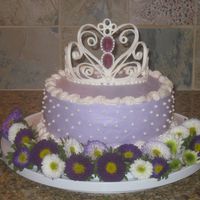 Tiara Cake Tiara cake made with raspberry b/c icing, chocolate cake with chocolate filling. Tiara is royal icing with candy jewels. My first creation...
