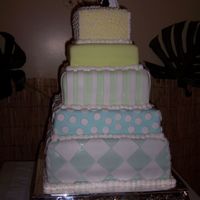 1St Wedding Cake This was my first 5 tiered wedding cake...it took me practically a day and a half to do by myself...thank god I did the baking a few days a...