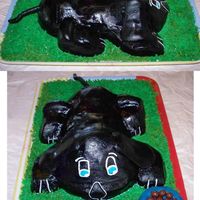 Puppy Cake I made this cake for my neighbors who had just gotten a black lab puppy. The puppy, grass & dog bowl are all iced with BC. The dog food...