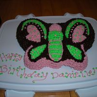 Butterflies Galore! This cake is the Wilton Butterfly pan. I used bright colors and did a retroTheme! Everyone loved it. I did not have any cake boards so i...