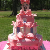 Brinkley's 1St Birthday Cake This was made for my little precious grandaughter on her 1st birthday...she loves Minnie Mouse. found this idea on CC. Love this website.