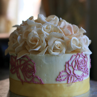 Birthday Cake Birthday cake for a friend's mom. I had free range on the design... so this is what i did! Lots of gumpaste flowers dusted in antique...