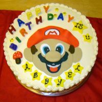 Mario Bros Cake Buttercream icing with fondant accents