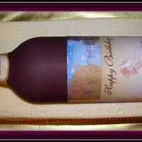 Mi First Wine Bottle Bottle made out of fondant with edible image lable.