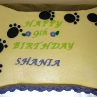 Doggie Bone The letters came out crooked and off center :-( I used two hearts cakes for the corners and a 8x8 square cake for the center.chocolate and...