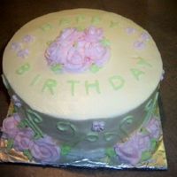 Roses Shabby Chic Birthday cake for my daughter and my great-grandmother. Swiss Meringue buttercream frosting- lemon meringue cake.