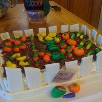 Mimi's Garden For my mom's bday modeling chocolate veggies and melted white chocolate chip fence!