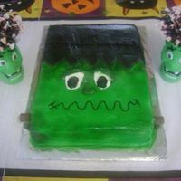 Frankenstine Quick and easy using any size sheet cake pan!