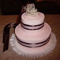 Pink And Brown I made this cake for my sister in law for her baby shower. The colors were pink and brown. I wanted simple yet classy so a friend came up...